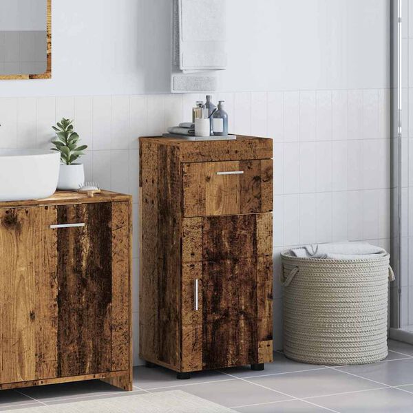 vidaXL Juego de Muebles de Ba&ntilde;o TULUM Madera vieja 37 x 31,5 x 82 cm