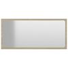 vidaXL Espejo de baño madera contrachapada color roble 80x1,5x37 cm