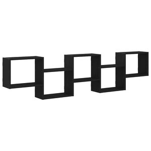 vidaXL Estante cubo de pared 5 compartimentos madera ingenier&iacute;a negro