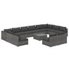vidaXL Set muebles de jard&iacute;n 13 piezas y cojines rat&aacute;n sint&eacute;tico gris