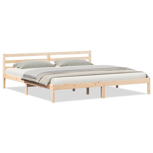 vidaXL Estructura de cama con cabecera Marr&oacute;n 208.6 x 157.6 x 69.4 cm
