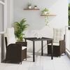 vidaXL Conjunto de Comedor de Jard&iacute;n 3 pcs Marr&oacute;n rat&aacute;n sint&eacute;tico