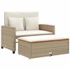 vidaXL Sof&aacute; de jard&iacute;n con cojines 2 plazas rat&aacute;n y madera acacia beige