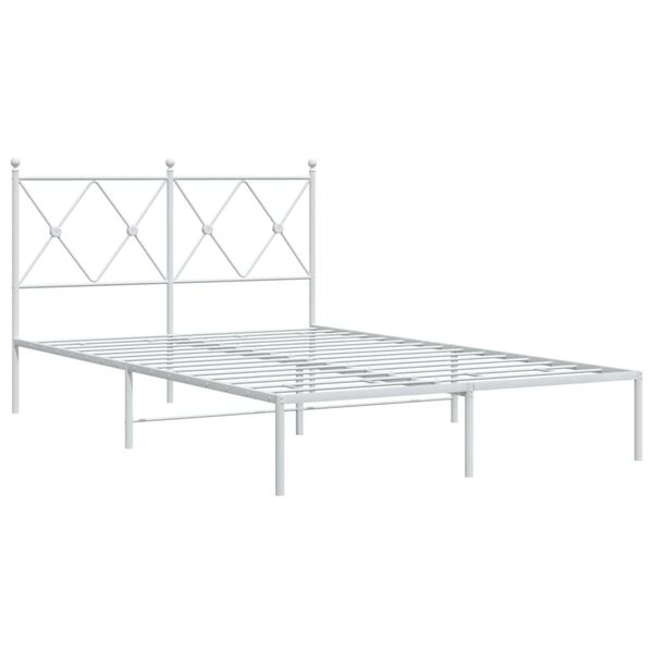 vidaXL Estructura cama sin colch&oacute;n con cabecero metal blanco 120x200cm