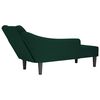 vidaXL Chaise longue con reposabrazos derecho terciopelo oscuro
