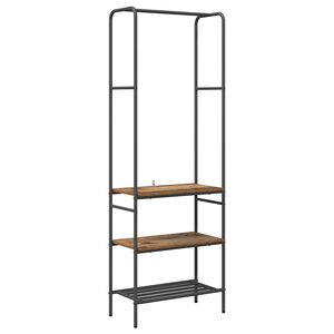 vidaXL Perchero para ropa Madera envejecida 60 x 30 x 171 cm