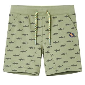 vidaXL Pantalones cortos infantiles con cord&oacute;n caqui claro 116