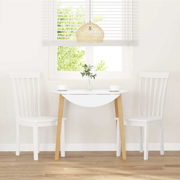 vidaXL Sillas de comedor 2 unidades madera maciza de caucho blanco