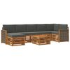 vidaXL Conjunto de sof&aacute;s de exterior 7 pcs Natural y Antracita