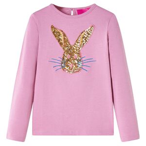 Camiseta infantil de manga larga rosa tostado 104