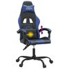 vidaXL Silla gaming giratoria cuero sint&eacute;tico negro y azul