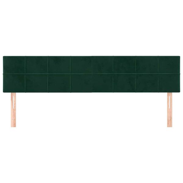 vidaXL Cabeceros 2 unidades de terciopelo verde oscuro 100x5x78/88 cm