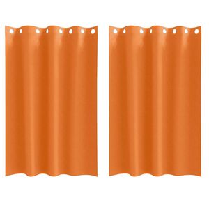 vidaXL Cortinas Opacas con Anillas 2 pcs Naranja Brillante