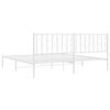 vidaXL Estructura cama sin colch&oacute;n con cabecero metal blanco 193x203cm