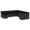 vidaXL Set de sof&aacute;s de jard&iacute;n 11 pzas y cojines rat&aacute;n sint&eacute;tico negro