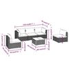vidaXL Set muebles de jard&iacute;n 6 piezas y cojines rat&aacute;n sint&eacute;tico marr&oacute;n