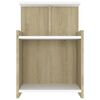 vidaXL Mesita de noche madera contrachapada blanco y roble 40x35x60 cm