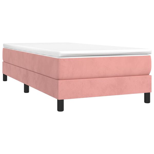 vidaXL Cama box spring con colch&oacute;n terciopelo rosa 90x190 cm