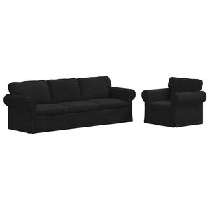 vidaXL Sof&aacute; 2 pcs Negro