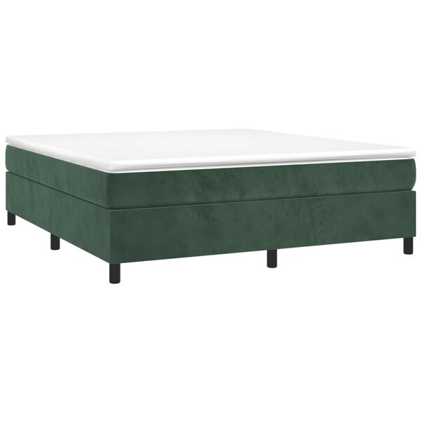 vidaXL Estructura Estructura de cama con somier terciopelo verde oscuro 180x200 cm