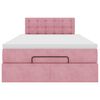 vidaXL Cama otomana con colch&oacute;n y LED terciopelo rosa 120x190cm