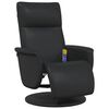 vidaXL Sill&oacute;n reclinable masaje con reposapi&eacute;s cuero sint&eacute;tico negro