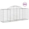 vidaXL Cestas de gaviones 11 uds forma de arco hierro 200x50x80/100 cm