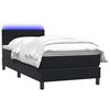 vidaXL Cama box spring con colch&oacute;n y LED cuero sint&eacute;tico negro 90x210 cm