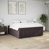 vidaXL Cama box spring con colch&oacute;n tela marr&oacute;n oscuro 200x200 cm
