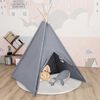vidaXL Tienda tipi ni&ntilde;os y bolsa piel de melocot&oacute;n gris 120x120x150cm