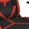 vidaXL Silla gaming de masaje y reposapi&eacute;s cuero sint&eacute;tico negro rojo