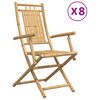 vidaXL Sillas plegables, 8 unidades, 53x66x99 cm, bamb&uacute;.