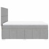 vidaXL Cama box spring con colch&oacute;n tela gris claro 140x200 cm