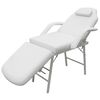 vidaXL Camilla de esteticista cuero sint&eacute;tico blanca 185x78x76 cm