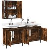 vidaXL Set de muebles ba&ntilde;o 3 pzas madera contrachapada roble ahumado