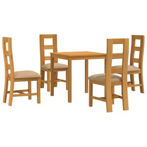 vidaXL Conjunto de comedor 5 uds. Beige Madera de Roble S&oacute;lido