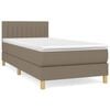vidaXL Cama box spring con colch&oacute;n tela gris taupe 80x200 cm