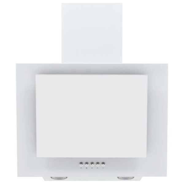 vidaXL Campana extractora acero inoxidable vidrio templado blanco 60cm