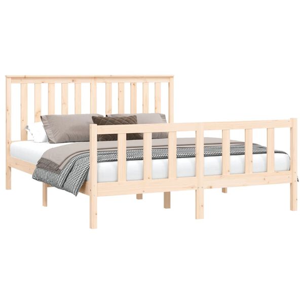 vidaXL Estructura de cama sin colch&oacute;n madera maciza de pino 160x200 cm