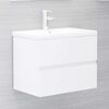 vidaXL Set muebles de baño 2 piezas madera contrachapada blanco brillo