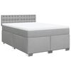 vidaXL Cama box spring con colch&oacute;n tela gris claro 140x200 cm