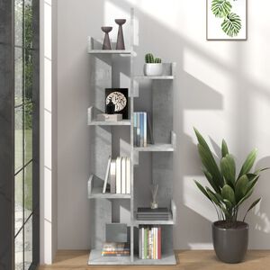 vidaXL Estanter&iacute;a de madera de ingenier&iacute;a gris hormig&oacute;n 48x25,5x140 cm