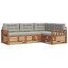 vidaXL Conjunto de sof&aacute;s de exterior 4 uds. Gris Natural y Claro