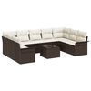 vidaXL Conjunto de sof&aacute; de jard&iacute;n 10 uds. Gris rat&aacute;n sint&eacute;tico