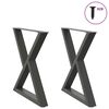vidaXL Patas para mesa de comedor (2 unidades), antracita, 80 x (72-73,3) cm, acero
