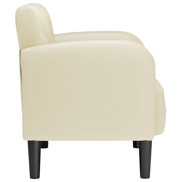 vidaXL Sill&oacute;n con reposabrazos color crema 54 cm cuero sint&eacute;tica