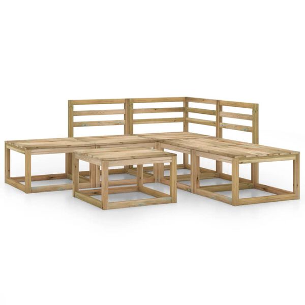 vidaXL Set de muebles de jard&iacute;n 6 pzas madera de pino impregnada verde