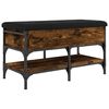 vidaXL Banco zapatero madera de ingenier&iacute;a roble ahumado 82x42x45 cm
