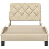 vidaXL Estructura de cama sin colch&oacute;n tela crema 80x200 cm