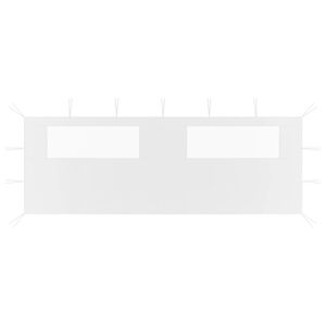 vidaXL Pared lateral de cenador con ventanas blanco 6x2 m